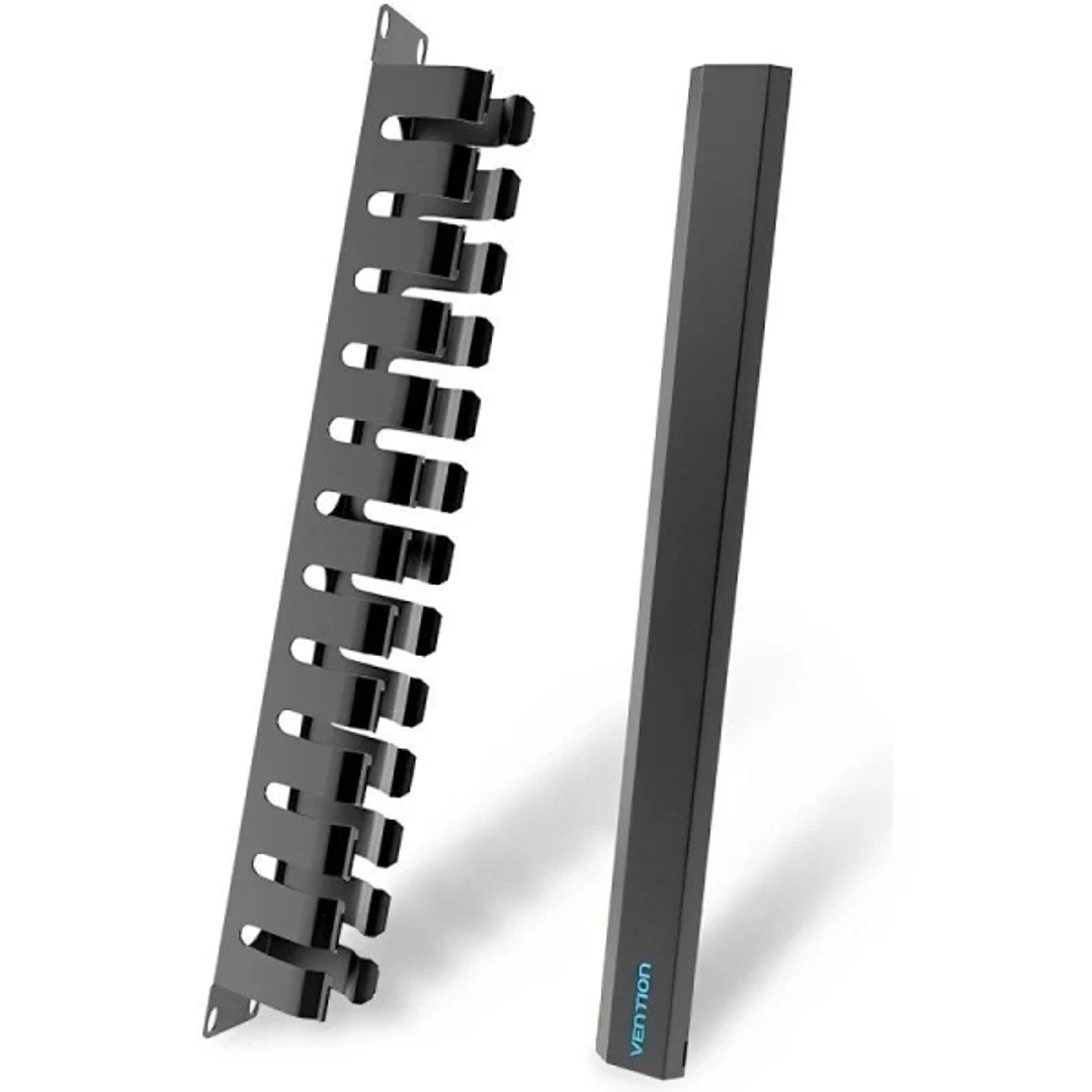 Vention Organizador de Cables de Red - 24 Puertos - Compatible con Racks de 19