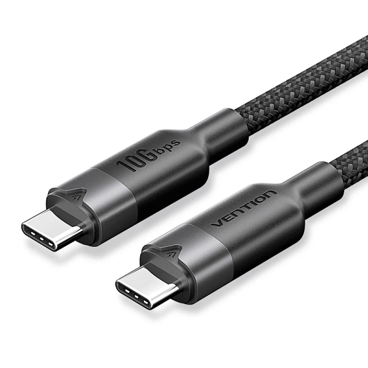 Vention Cable USB-C 3.2 - Potencia hasta 100W - Transmision 4K a 60 Hz - Longitud 2m - Recubrimiento de Nailon Trenzado - Velocidad hasta 10Gbps - Col 1