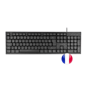 Tacens Anima AK02 Teclado Completo - Cable 1.3m - Disposicion Francesa AZERTY FR - Teclas Silenciosas de Perfil Bajo - Accesos Directos Multimedia e I