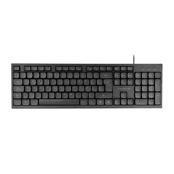 Tacens Anima AK02 Teclado Completo - Cable 1.3m - Disposicion QWERTY ES - Teclas Silenciosas de Perfil Bajo - Accesos Directos Multimedia e IA - 43.7x 1