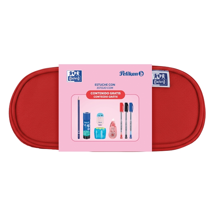 Oxford Kangoo Kids Estuche Cofre - Goma Elastica para Cuadernos - Incluye Material Escolar - Colores Surtidos 1