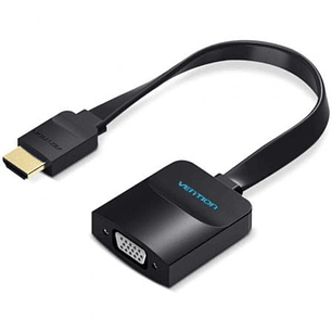 Vention Cable Conversor Plano HDMI Macho a VGA Hembra - Full HD - ARC - Longitud 0.15m - Puerto de Audio 3.5mm - MicroUSB - Conectores Chapados en Oro