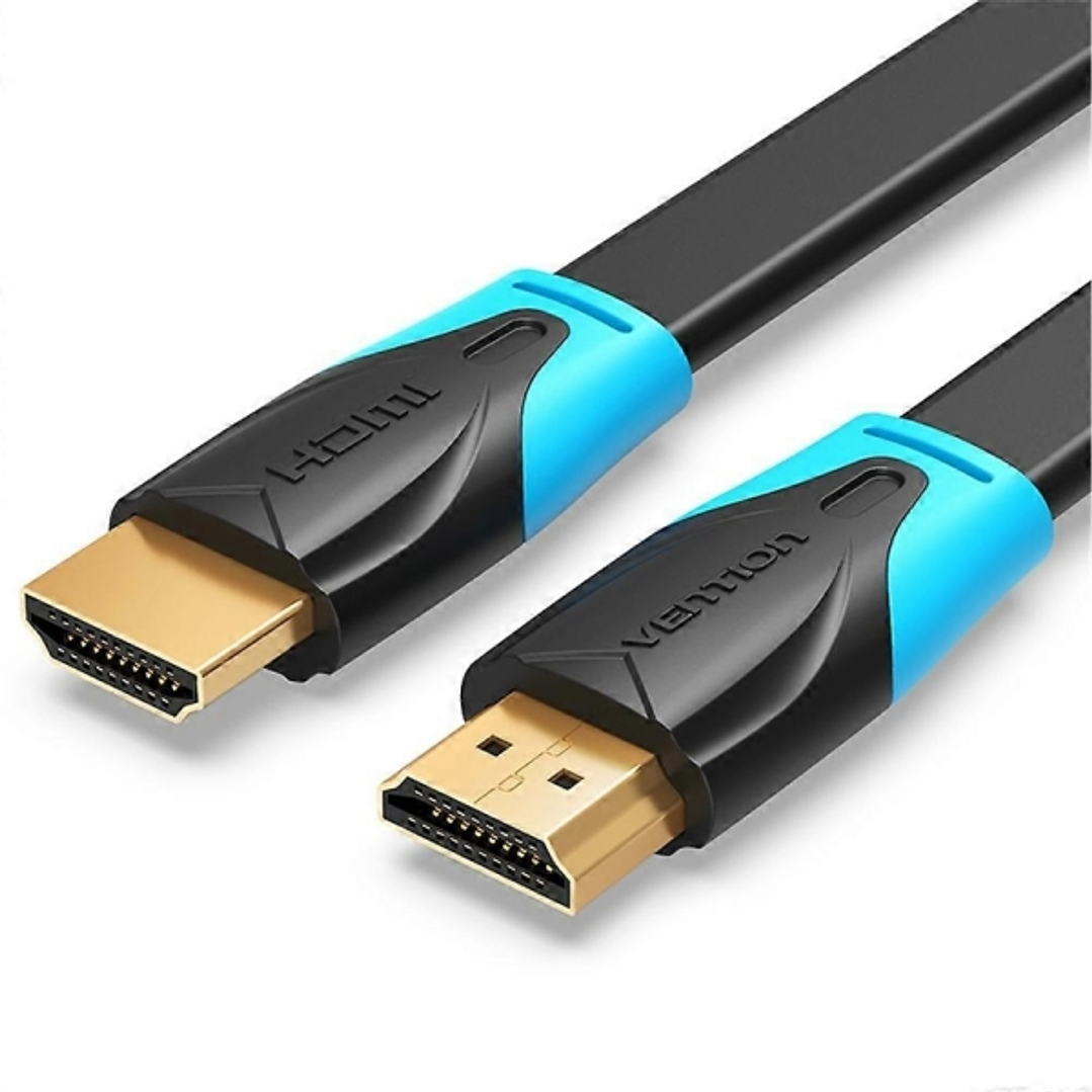 Vention Cable HDMI 2.0 Plano - Resolucion 4K - ARC - Longitud 10m - Conectores Chapados en Oro - Revestimiento en PVC - Color Negro 1