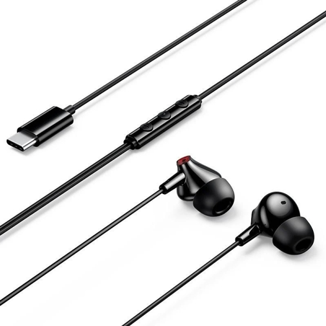 Vention Echo Lite Auriculares Intraurales con Cable de 1.2m - USB-C - Microfono Integrado - Altavoz de 12mm - Color Negro 1