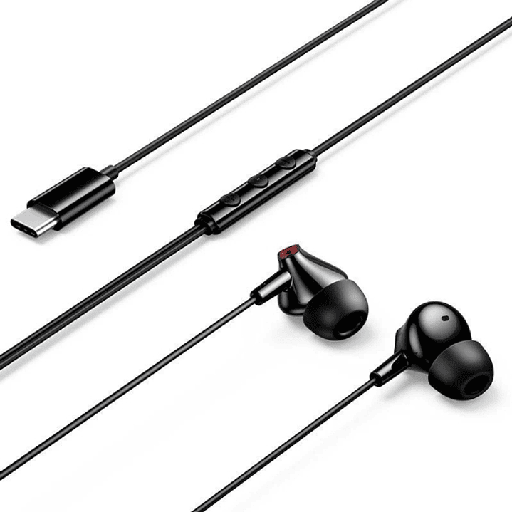 Vention Echo Lite Auriculares Intraurales con Cable de 1.2m - USB-C - Microfono Integrado - Altavoz de 12mm - Color Negro 1