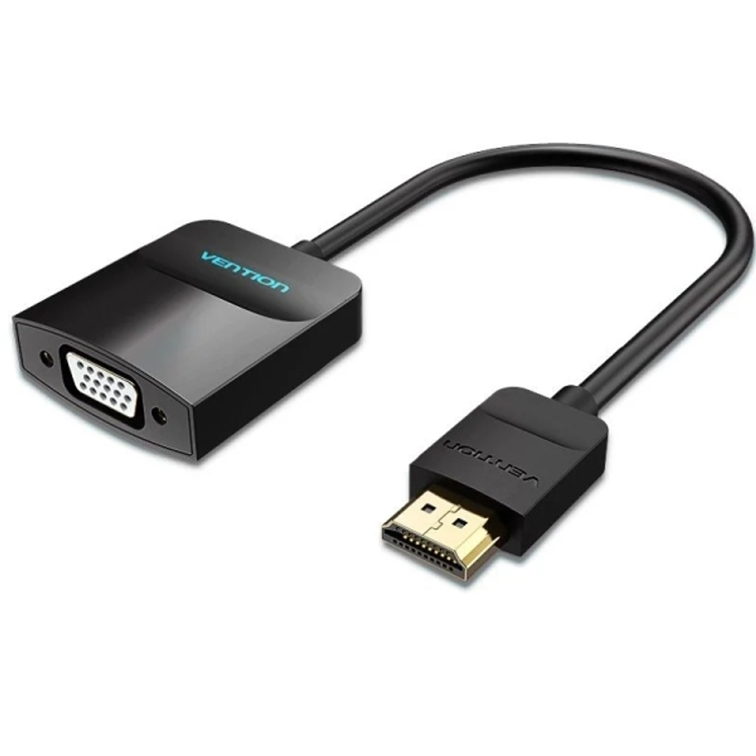 Vention Cable Conversor HDMI Macho a VGA Hembra - Full HD - ARC - Puerto de Audio 3.5mm - Longitud 0.15m - Conectores Chapados en Oro - Color Negro 1