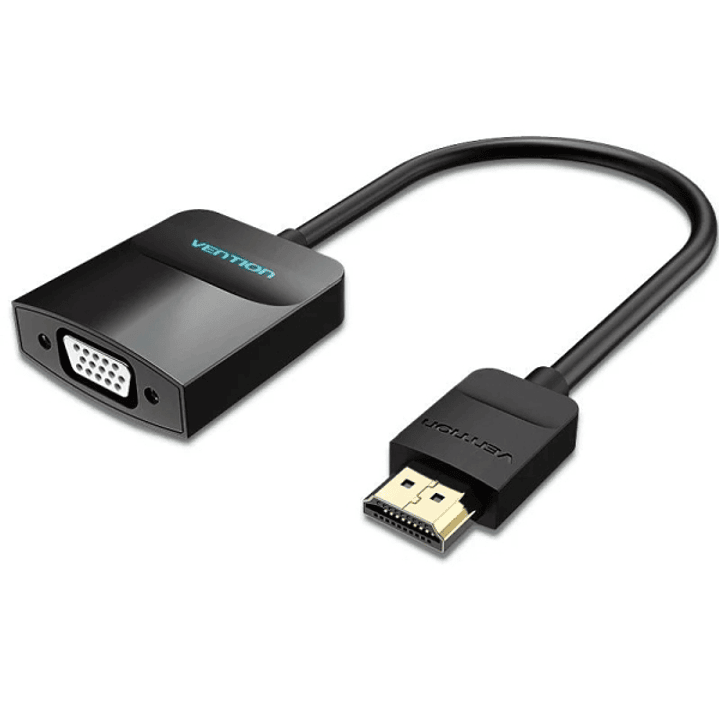 Vention Cable Conversor HDMI Macho a VGA Hembra - Full HD - ARC - Puerto de Audio 3.5mm - Longitud 0.15m - Conectores Chapados en Oro - Color Negro 1