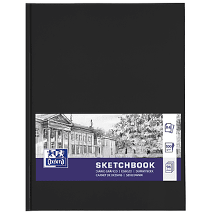 Oxford Oxfart Cuaderno de Bocetos - Formato A4 - 48 Hojas de 100g - Resistente al Borrado - Color Negro