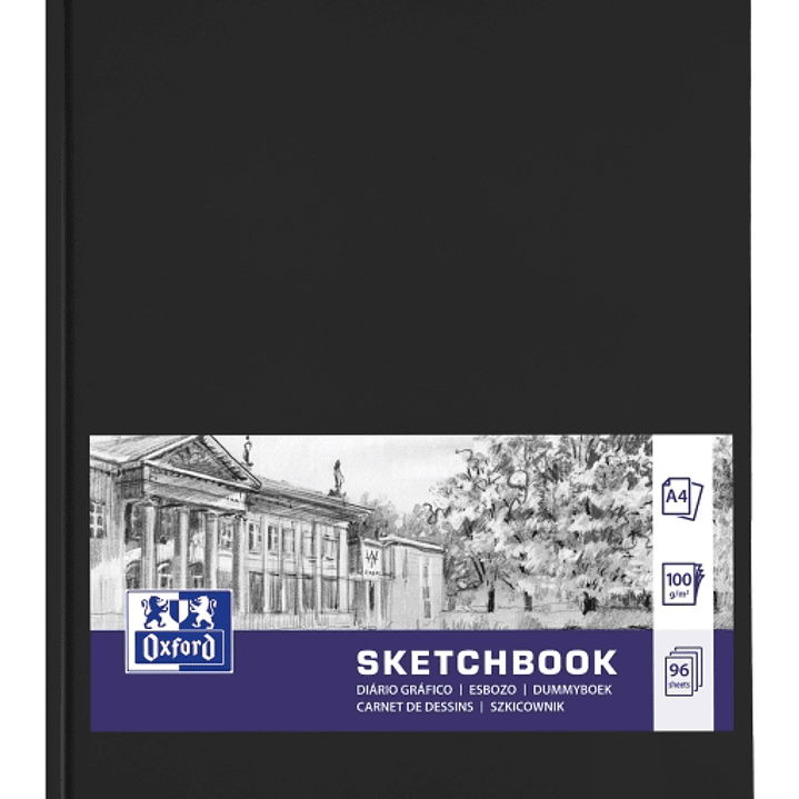 Oxford Oxfart Cuaderno de Bocetos - Formato A4 - 48 Hojas de 100g - Resistente al Borrado - Color Negro 1