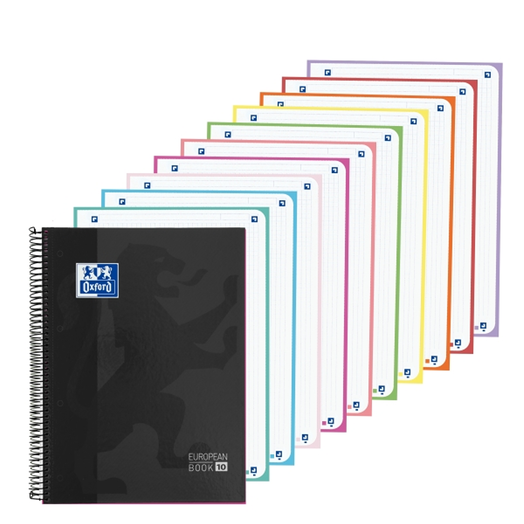 Oxford Cuaderno de Espiral - Formato A4+ - 200 Hojas - Cuadricula 5x5mm - Tapa Extradura - Anti Traspaso de Tinta - Digitalizacion de Textos con App - 1