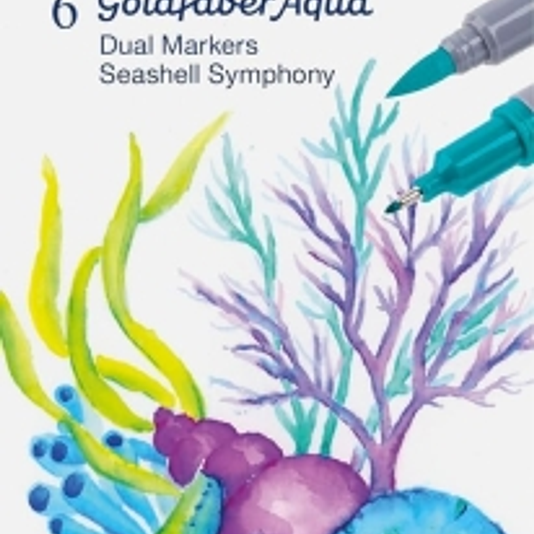 Faber-Castell Tropical Escapes Pack con 6 Rotuladores Goldfaber Doble Punta - Punta Pincel y Punta Fina 0.6mm- Solubles en Agua, Inodoros, Sin Acido y 1