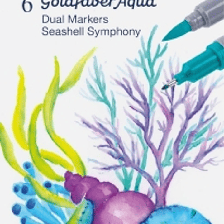Faber-Castell Tropical Escapes Pack con 6 Rotuladores Goldfaber Doble Punta - Punta Pincel y Punta Fina 0.6mm- Solubles en Agua, Inodoros, Sin Acido y 1