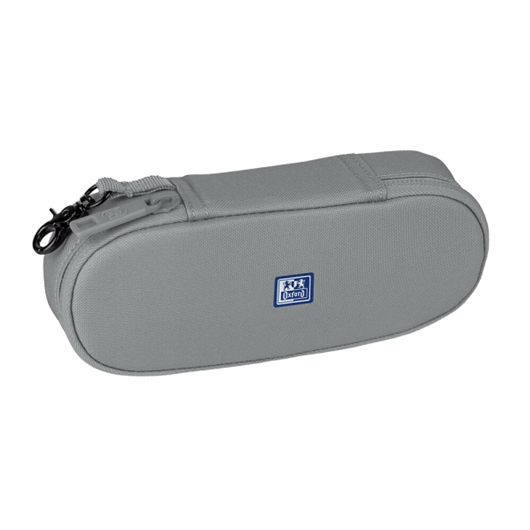 Oxford Kangoo B-Hook Estuche Cofre con Gancho - Bolsillo Interior con Malla - Goma Elastica para Cuadernos - Semirrigido - Color Gris 1