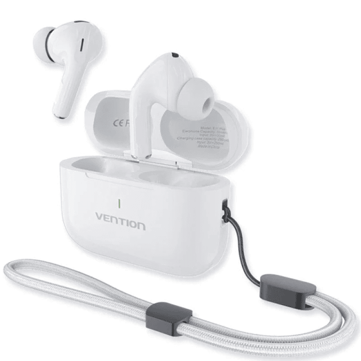 Vention Echo Lite E11 Plus Auriculares Intraurales Inalambricos - Bluetooth 6.0 - Autonomia hasta 6h - Estuche con Bateria de 250mAh - Color Blanco 1