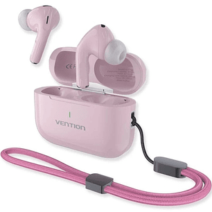 Vention Echo Lite E11 Plus Auriculares Intraurales Inalambricos - Bluetooth 6.0 - Autonomia hasta 6h - Estuche con Bateria de 250mAh - Color Rosa
