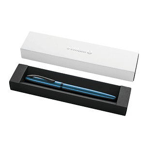 Pelikan Jazz Noble Pluma Estilografica - Punta M - Cuerpo Satinado con Detalles Cromados - Mecanismo de Cartucho Universal - Estuche de Regalo - Color