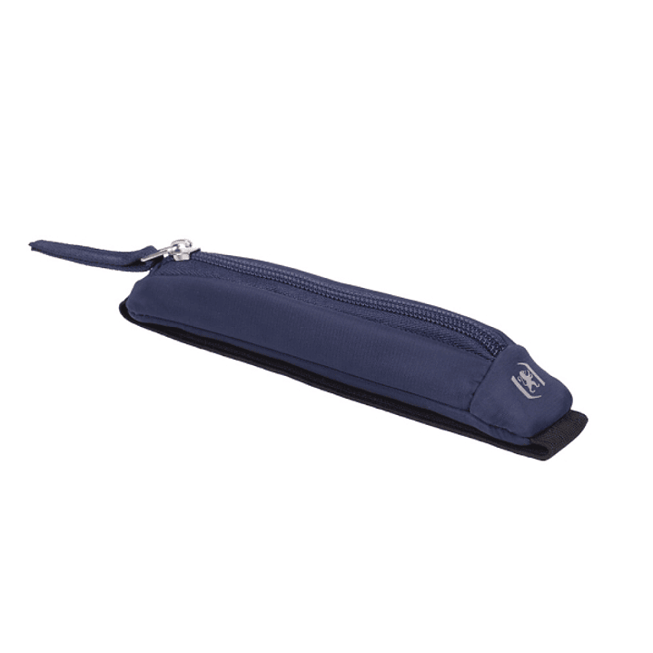 Oxford Executive Estuche Compacto - Goma Elastica para Cuadernos - Cremallera - Nailon Reciclado - 21x4.5x3.5cm - Color Azul Marino 1