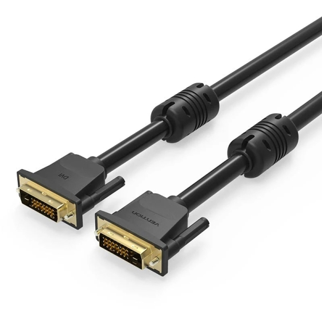 Vention Cable DVI-D - Compatible con Resoluciones 2K - Longitud 1m - PVC - Conectores Chapados en Oro - Color Negro 1