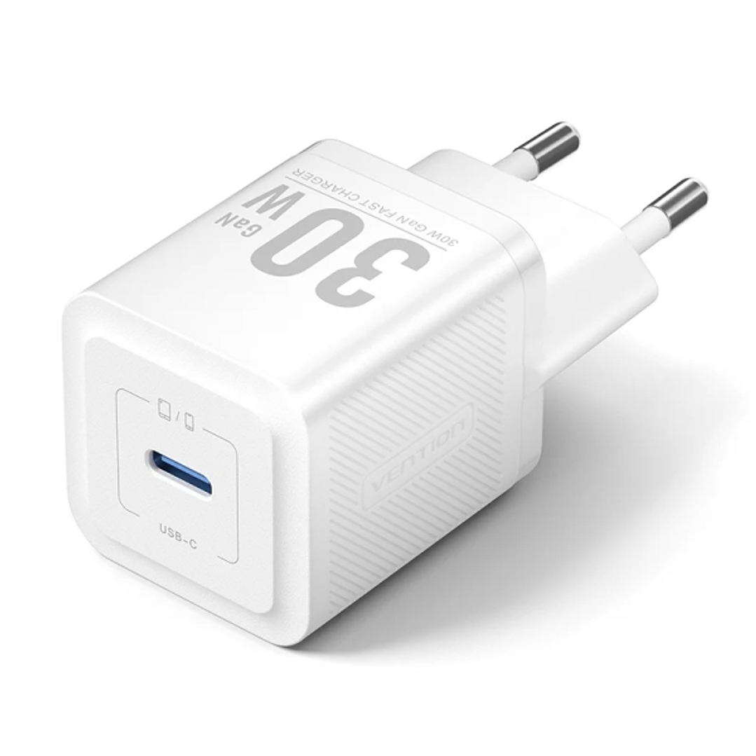Vention Cargador de Pared - 30W - GaN - USB-C - Carga Rapida - Tecnologia PPS - Color Blanco 1