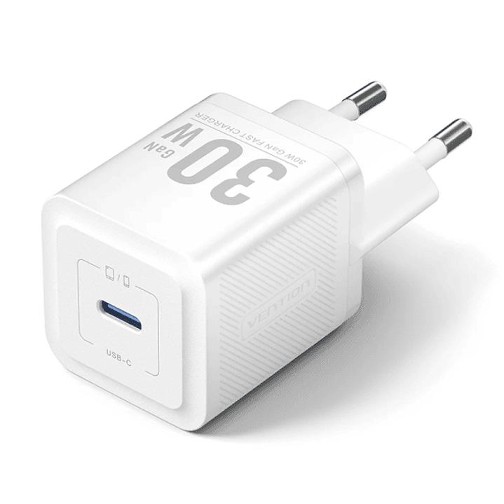 Vention Cargador de Pared - 30W - GaN - USB-C - Carga Rapida - Tecnologia PPS - Color Blanco 1