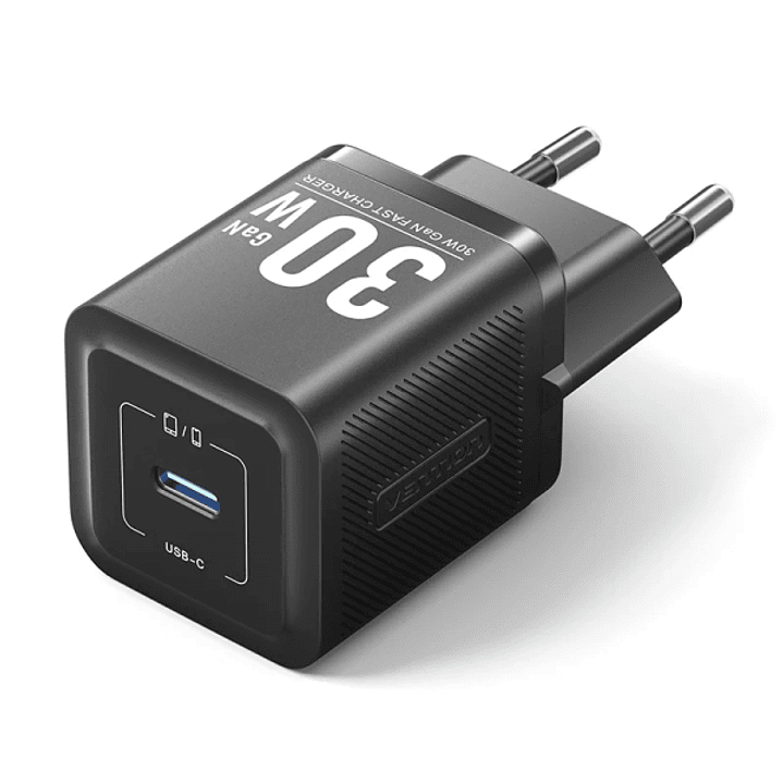 Vention Cargador de Pared - 30W - GaN - USB-C - Carga Rapida - Tecnologia PPS - Color Negro 1
