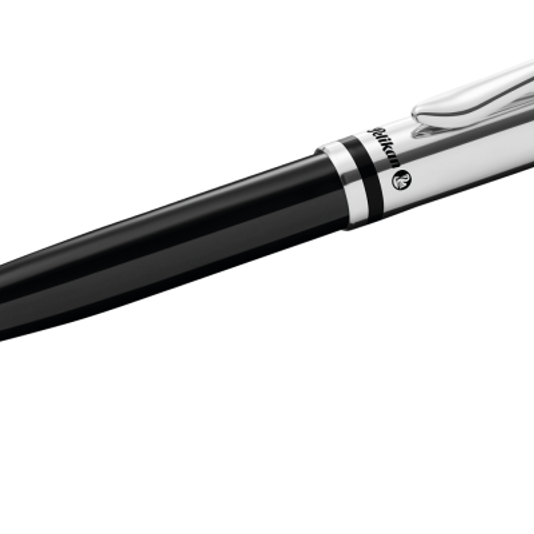 Pelikan Jazz Classic Boligrafo Retractil - Trazo de 1mm - Mecanismo de Giro - Capuchon y Clip Cromados - Recambio 337M Negro - Estuche de Regalo - Col 1