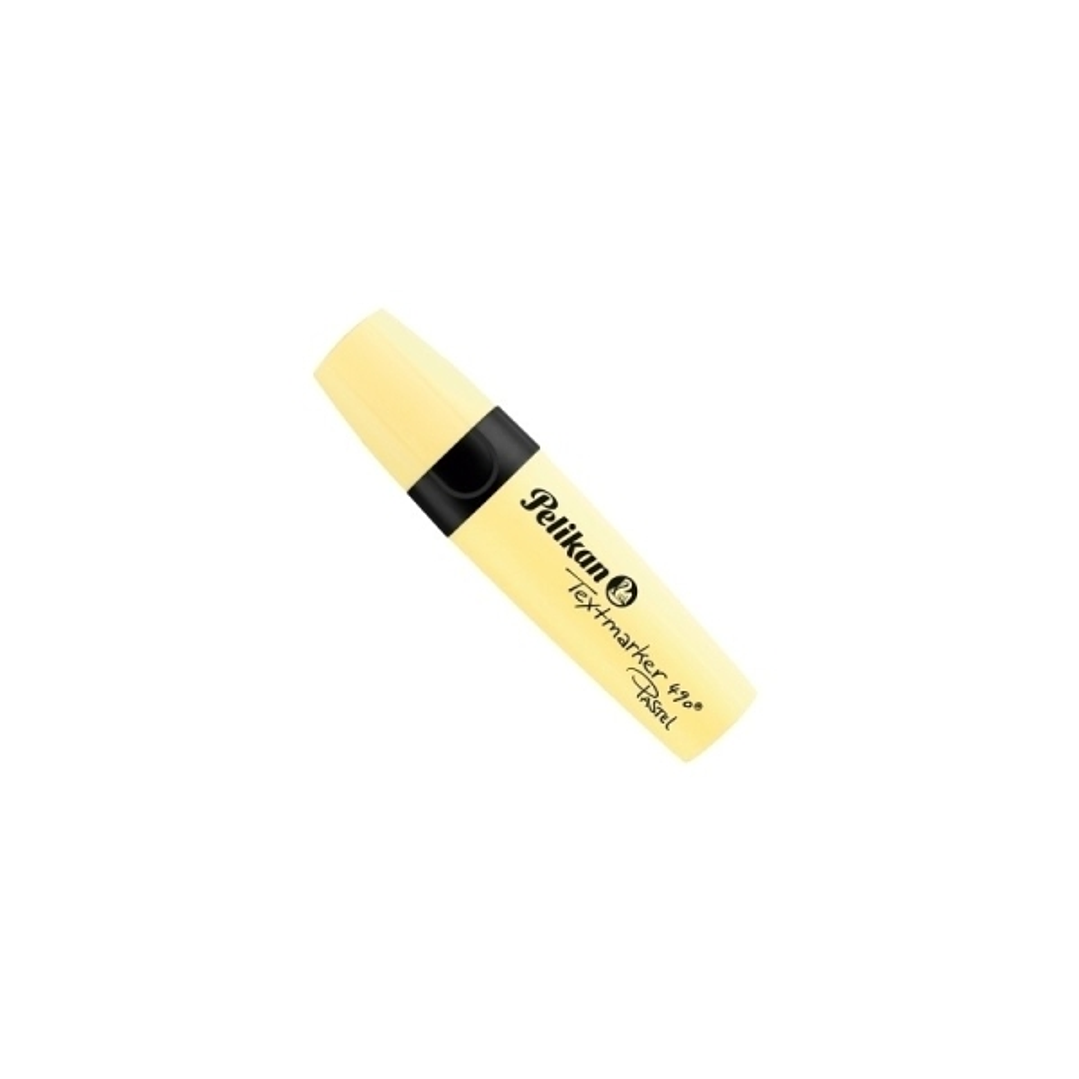 Pelikan Textmarker 490 Marcador Fluorescente - Ergonomico - Base de Agua - Punta Biselada con 3 Anchos de Trazo - Color Amarillo Pastel 1
