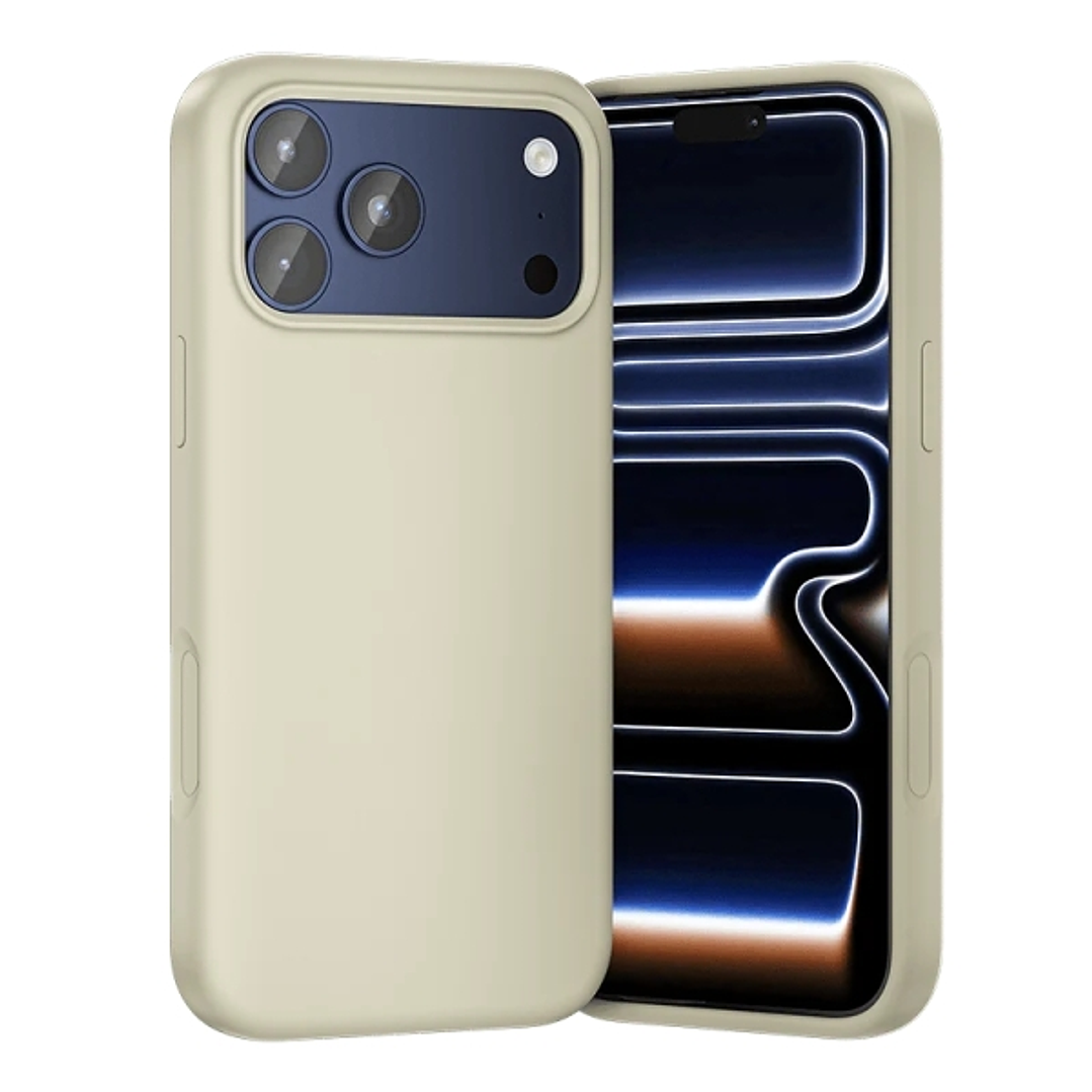 Vention Funda de Silicona para Iphone 17 Pro - Anillo Magnetico MagSafe - Incluye Accesorios - Color Beige 1