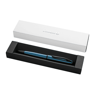 Pelikan Jazz Noble Boligrafo Retractil - Trazo de 1mm - Mecanismo de Giro - Recambio 337M Azul - Estuche de Regalo - Color Aguamarina