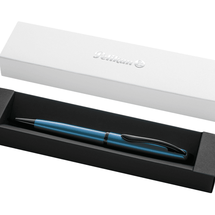 Pelikan Jazz Noble Boligrafo Retractil - Trazo de 1mm - Mecanismo de Giro - Recambio 337M Azul - Estuche de Regalo - Color Aguamarina 1