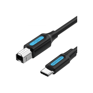Vention Cable de Impresora - Longitud 3m - USB-C - USB-B - Transferencia hasta 480Mbps - PVC - Acabado Niquelado - Color Negro