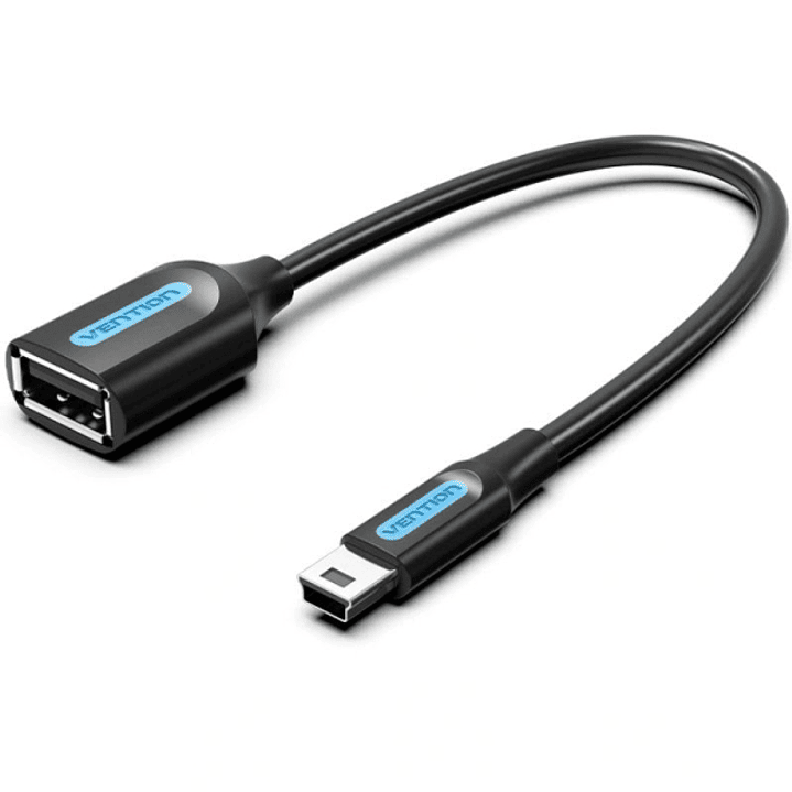 Vention Adapatador USB - Mini-USB Macho - USB-A Hembra - 480Mbps - Cable 15cm - Color Negro 1