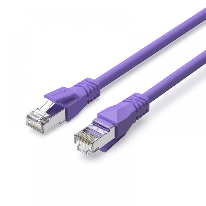Vention Cable de Red Cat.6a SFTP - Longitud 0.2m - Velocidad hasta 10Gbps - 26AWG - Cubierta de PVC - Blindaje Multicapa - Color Morado 1