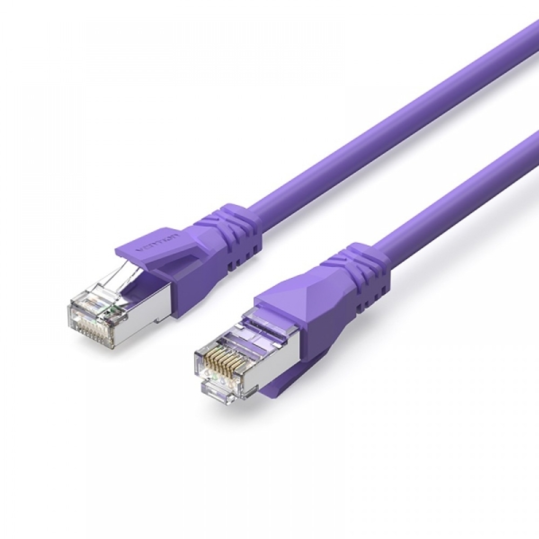 Vention Cable de Red Cat.6a SFTP - Longitud 2m - Velocidad hasta 10Gbps - 26AWG - Cubierta de PVC - Blindaje Multicapa - Color Morado 1