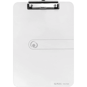 Herlitz Carpeta Sujetapapeles - Formato A4 - Pinza Metalica - Capacidad hasta 80 Hojas - Color Transparente