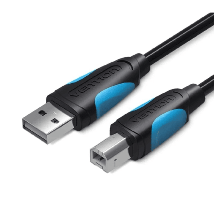 Vention Cable de Impresora - Longitud 10m - USB-A - USB-B - Transferencia hasta 480Mbps - PVC - Recubrimiento de Aluminio - Color Negro 1