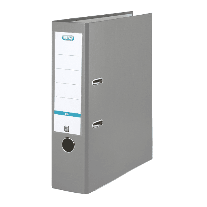Elba Rado Top Archivador Ancho de Palanca - Formato Folio - Cantoneras Metalicas - Tarjetero con Etiqueta en el Lomo - Color Gris 1