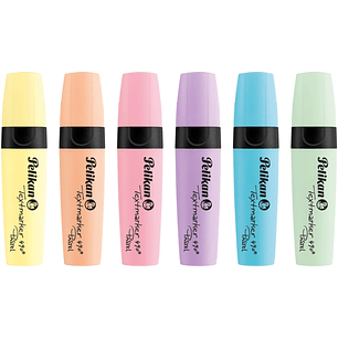 Pelikan Textmarker 490 Pack de 6 Marcadores Fluorescentes Pastel - Ergonomico - No Traspasa el Papel - Colores Surtidos
