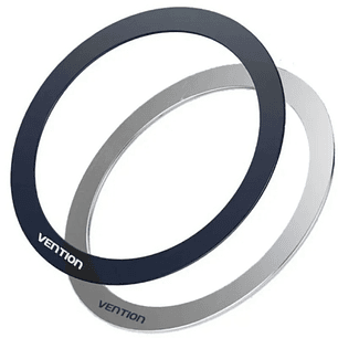 Vention Pack de 2 Anillos para Soportes Magneticos - Universal - Adhesivo de Doble Cara - Metal Ultrafino - Color Gris
