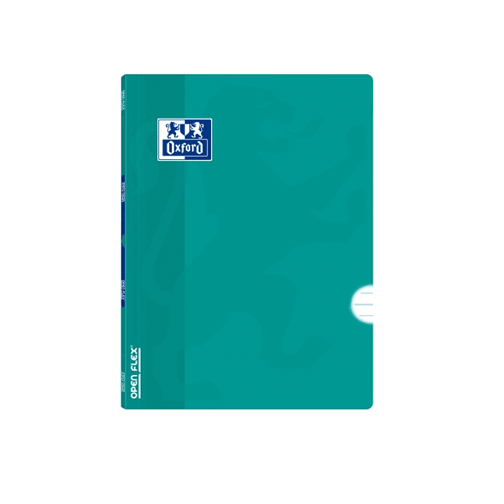 Oxford Libreta Grapada - Formato A5+ - 48 Hojas - Rayado Horizontal 1 Linea con Margen - Tapa de Plastico - Anti Traspaso de Tinta - Color Aguamarina 1