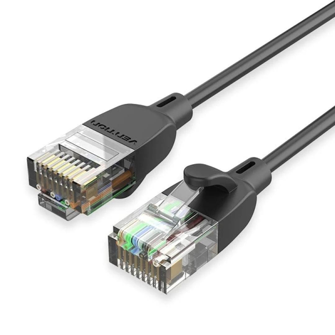 Vention Cable de Red Cat.6a UTP - Longitud 0.5m - Contactos Chapados en Oro - Velocidad hasta 10Gbps - Cubierta de PVC - Color Negro 1