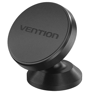 Vention Soporte Magnetico de Smartphone para Coche - Montura en Salpicadero - Aleacion de Aluminio - Silicona - Color Negro