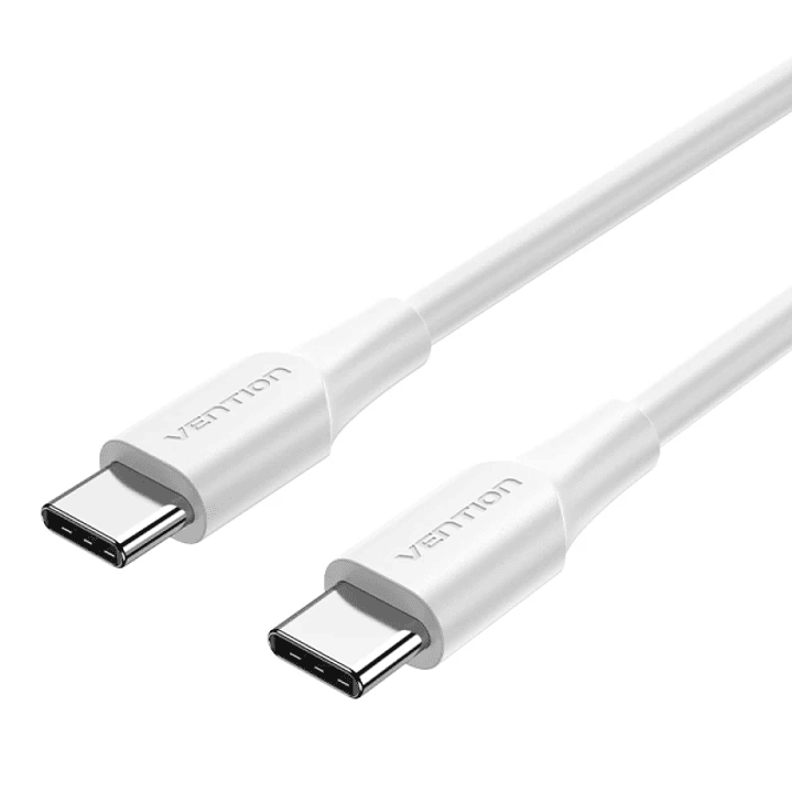 Vention Cable USB-C - Potencia hasta 60W - Longitud 0.5m - Carcasa de PVC - Velocidad hasta 480Mbps - Color Blanco 1