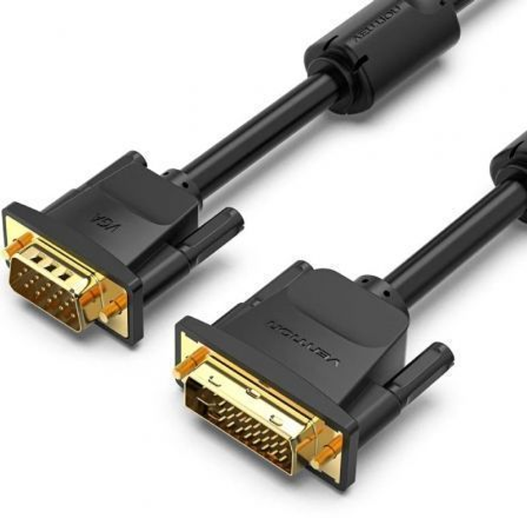Vention Cable Conversor DVI Macho a VGA Macho - Full HD - Longitud 2m - Blindaje Multicapa - PVC - Color Negro 1
