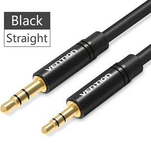 Vention Cable de Audio Estereo - Longitud 1.5m - Jack 3.5mm - Jack 2.5mm - Conectores Chapados en Oro - Color Negro