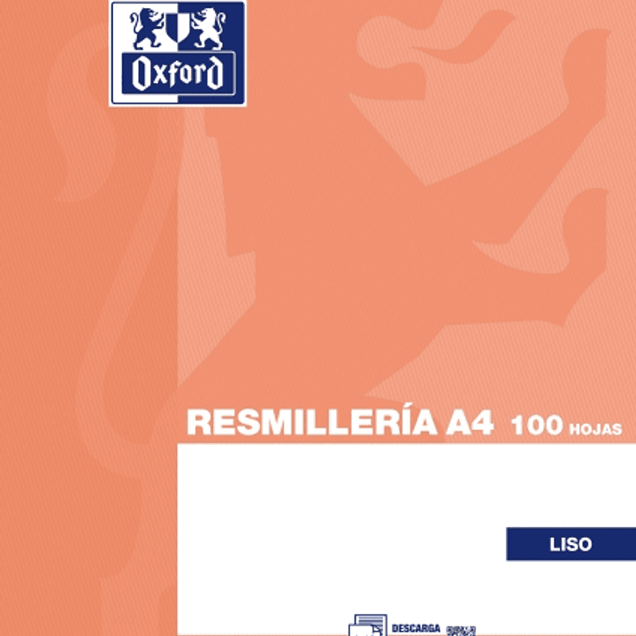 Oxford Resmilleria de 100 Hojas Lisas - Formato A4 - Tapa Blanda - sin Taladros - Color Naranja 1