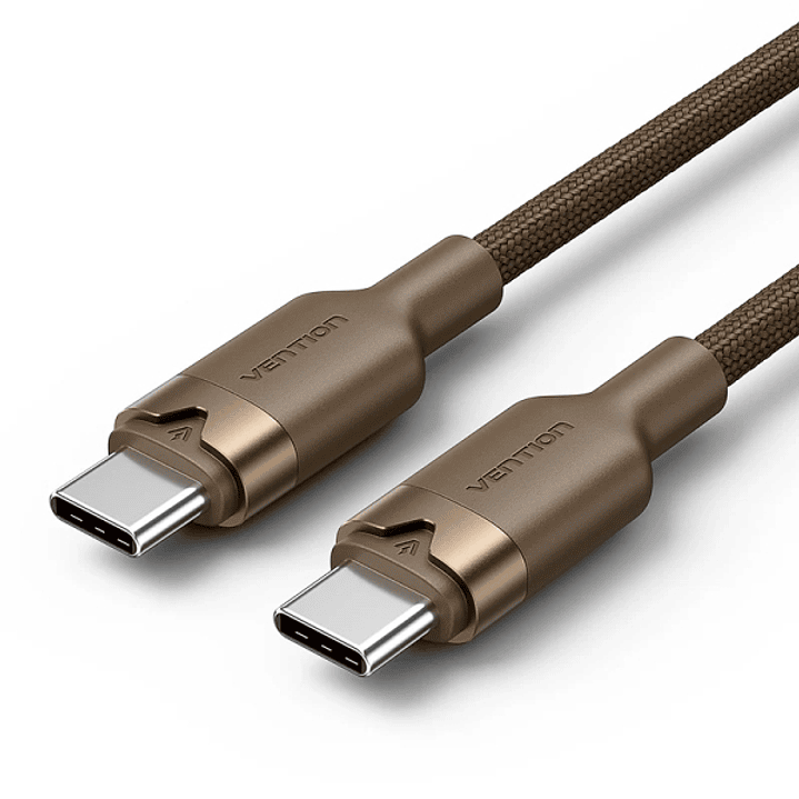 Vention Cable USB-C - Potencia hasta 60W - Longitud 2m - Carcasa de Aluminio - Velocidad hasta 480Mbps - Recubrimiento de Nailon Trenzado - Color Dora 1