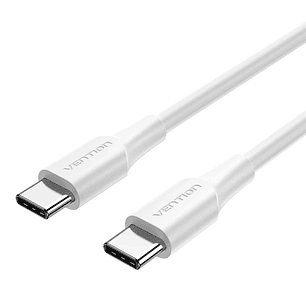 Vention Cable USB-C - Potencia hasta 60W - Longitud 1m - Carcasa de PVC - Velocidad hasta 480Mbps - Color Blanco