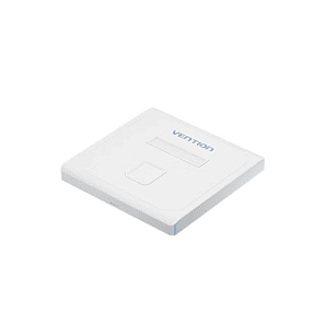 Vention Placa de Pared de 1 Toma RJ45 - Compatible con Cajas de Empotrar Tipo 86 - ABS Resistente al Envejecimiento - 86x86x8mm - Color Blanco