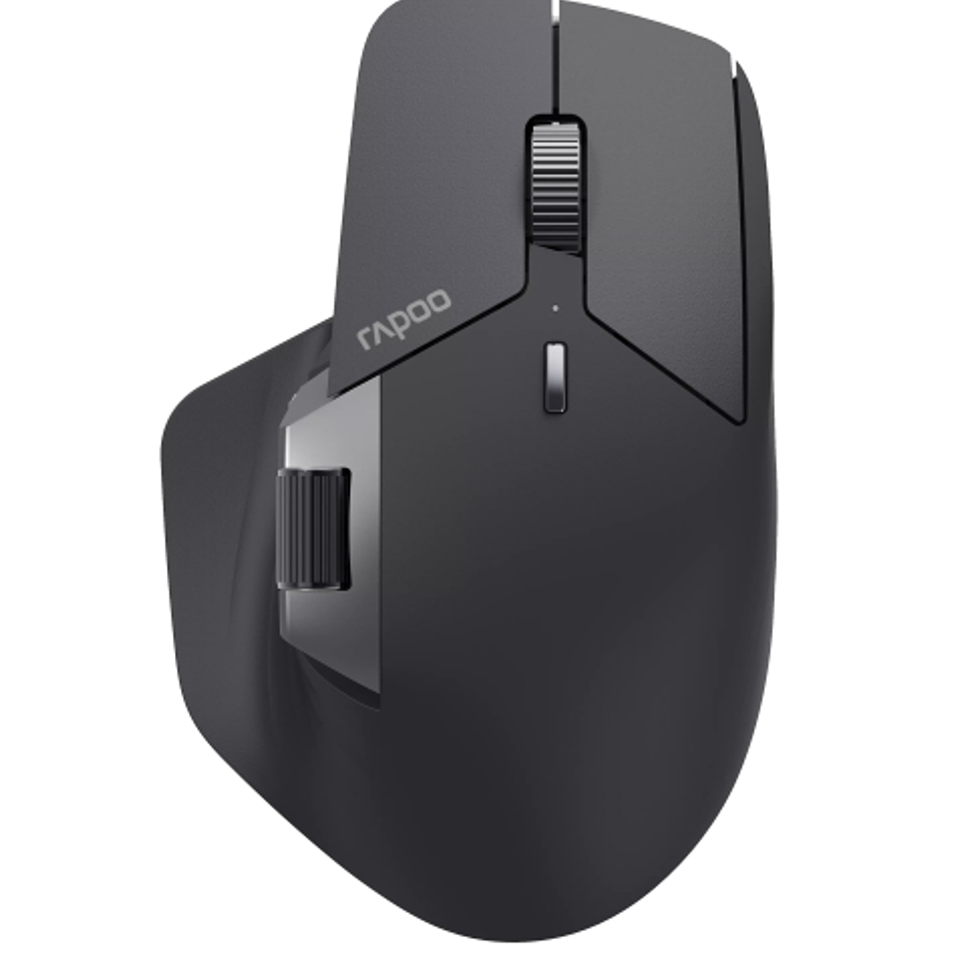 Rapoo MT760LW Raton Inalambrico - Tamaño Compacto - Bluetooh y 2.4GHz - 4000 DPI - Bateria Recargable Ecologica - Color Negro 1